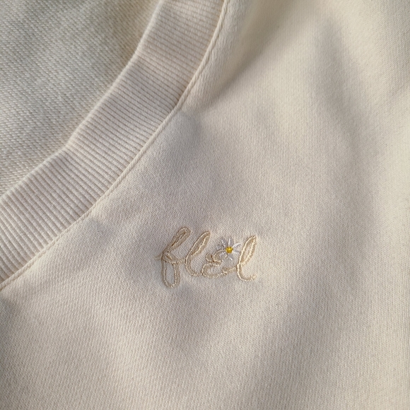 For Love & Lemons Ivory Cropped Sweatshirt - Picture 4 of 8